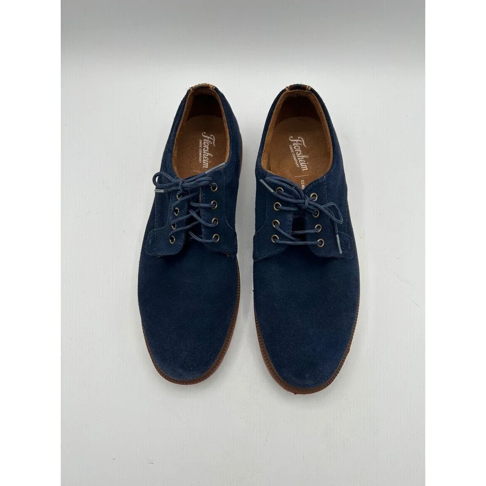 Florsheim Oxford Shoes Mens 7 Blue Suede Plain Toe Comfortech Derby Casual